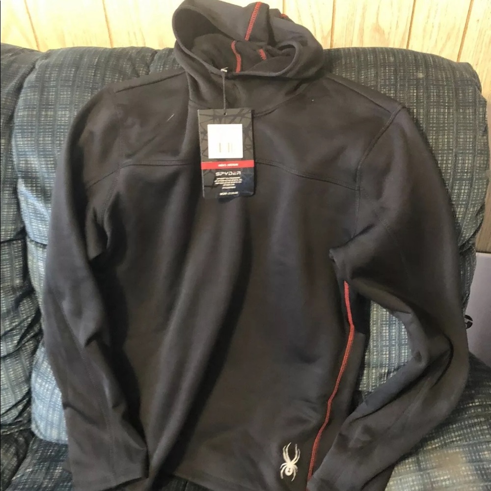 NWT Spyder Mens Pullover Hoodie Black Medium